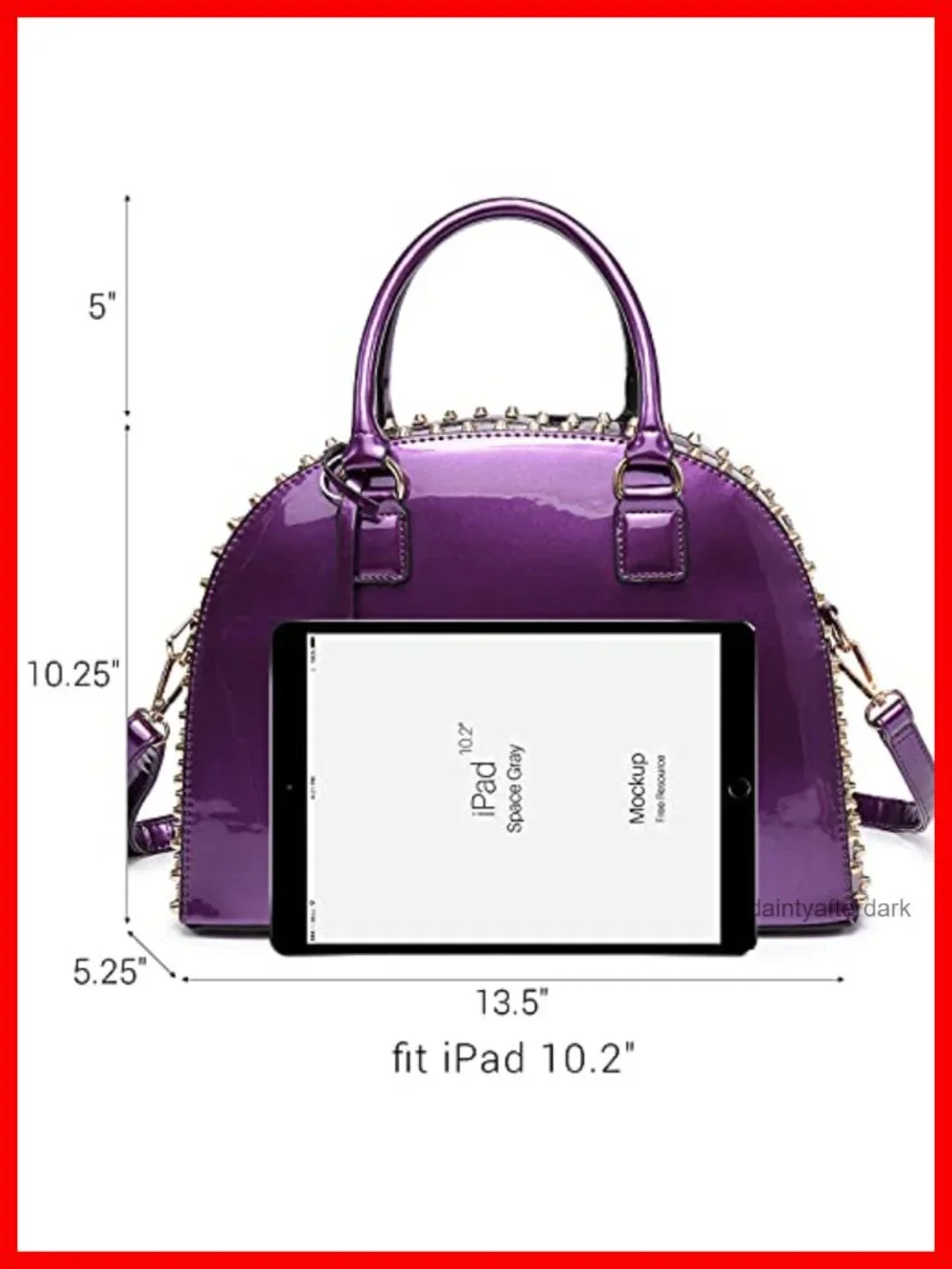 Women Patent Leather Dome Satchel Handbag Work Tote Structured Shoulder Bag